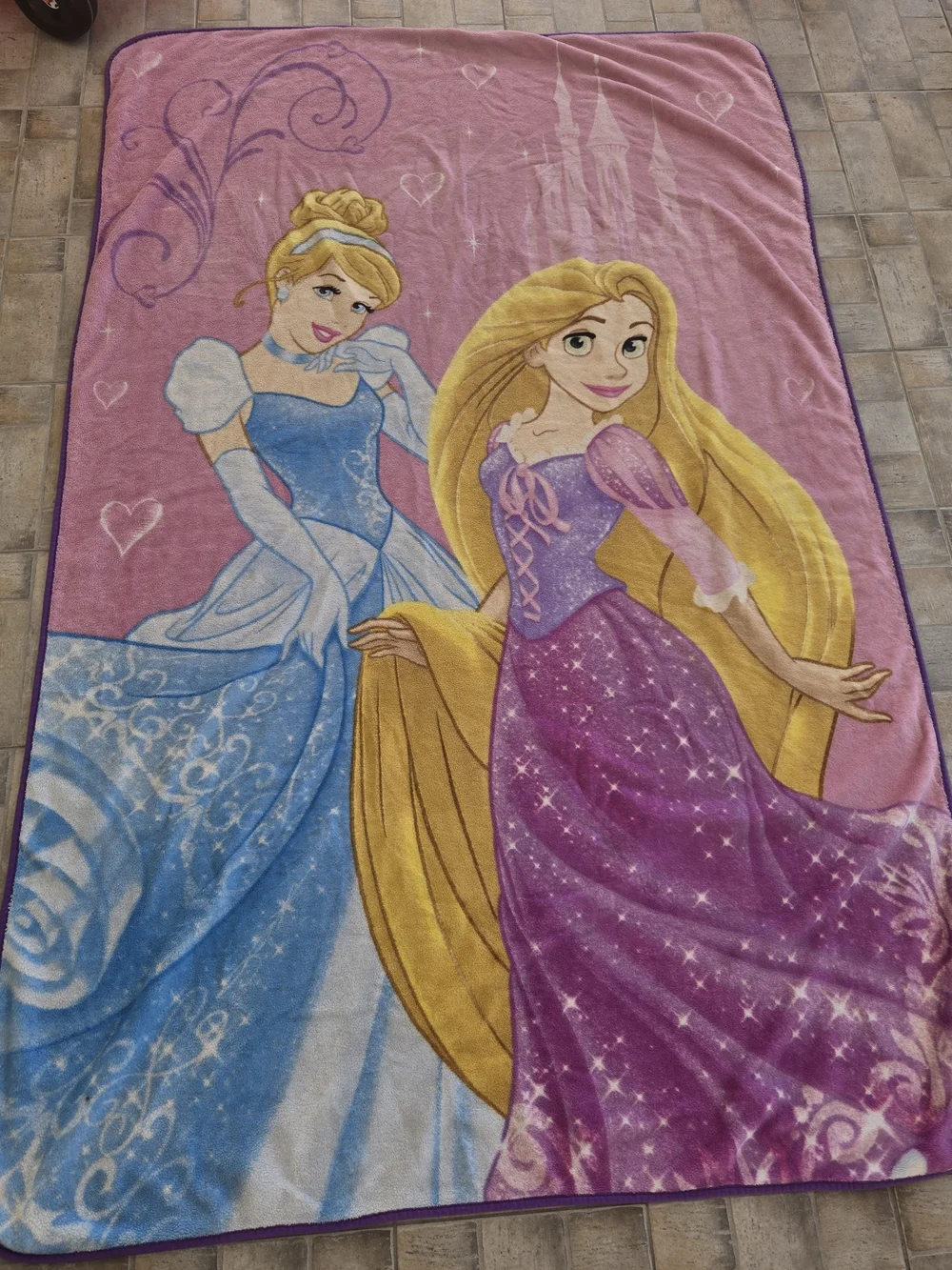 Disney Pink, Blue & Gold Princess Fleece Throw Blanket